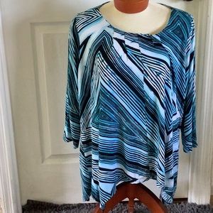 Dana Buchman long sleeve pattern top
